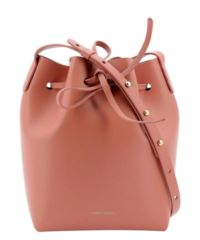 Shop Mansur Gavriel Pink Leather Shoulder Bag