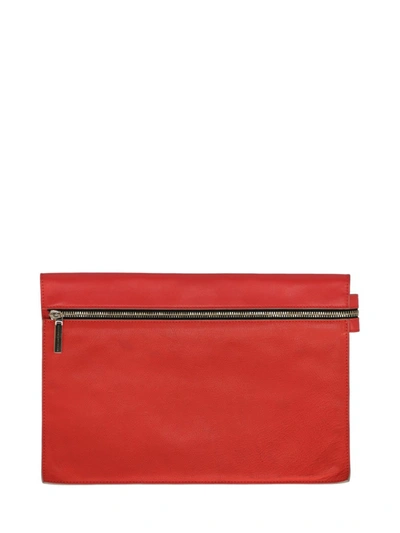 Shop Victoria Beckham Leather Clutch Bag In Red