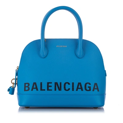 Shop Balenciaga Ville Leather Satchel In Blue