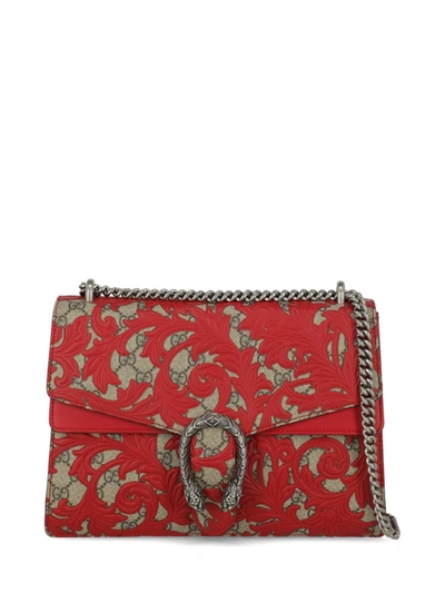 Shop Gucci Dionysus Leather, Synthetic Fibers Shoulder Bag In Red