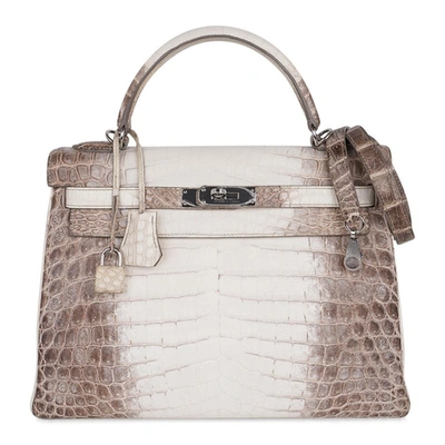 Pre-owned Hermes Kelly 32 Himalaya Crocodile Palladium Hardware Limited Edition Rare In Neutrals
