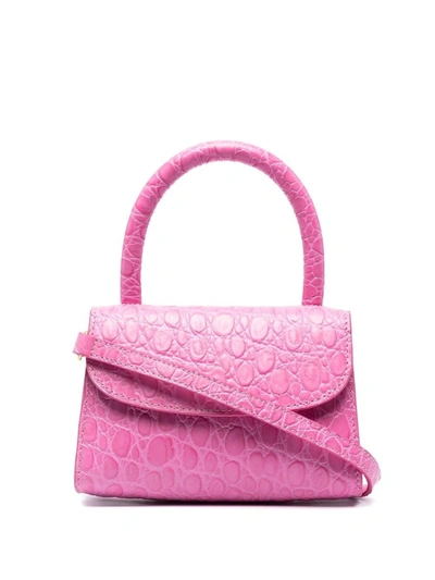Shop By Far Crocodile-embossed Mini Bag In Pink