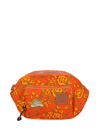 Shop Loewe Cotton Belt Bag In Orange