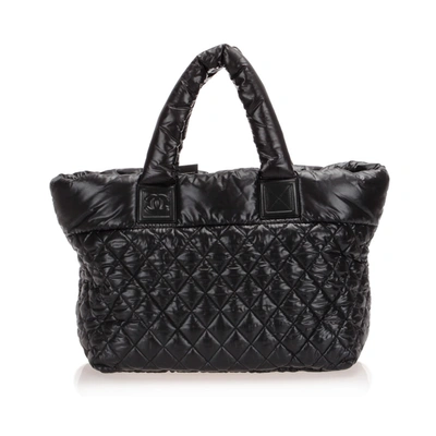 Pre-owned Chanel Cocoon Leather Tote Bag In Black