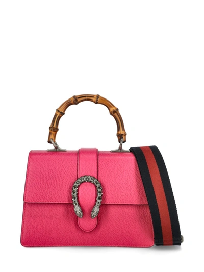 Shop Gucci Dionysus Leather In Pink