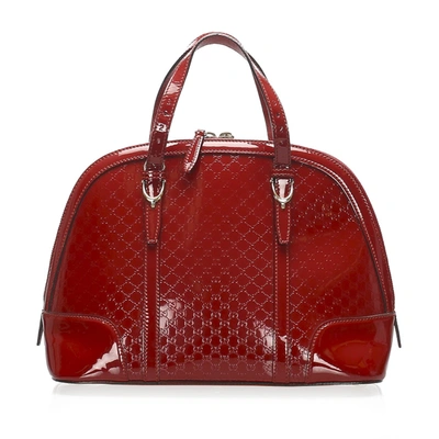 Shop Gucci Microssima Nice Satchel In Red