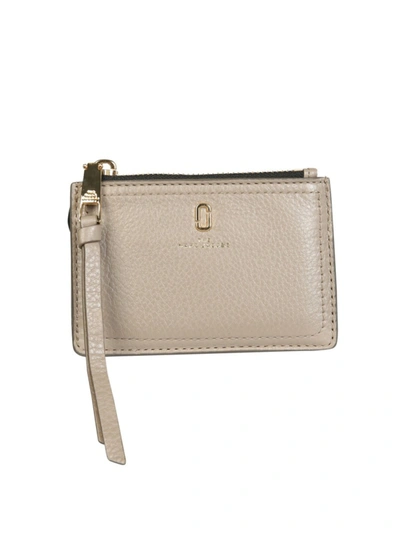 Shop Marc Jacobs The Softshot Beige Leather Wallet In Neutrals