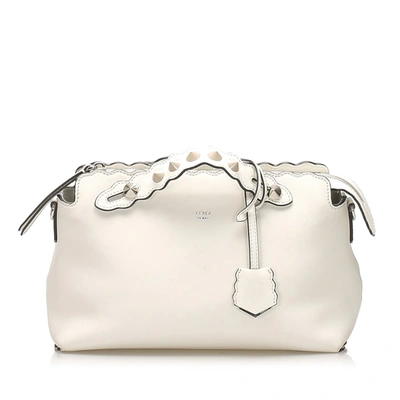 Shop Fendi By The Way Leather Satchel In Neutrals