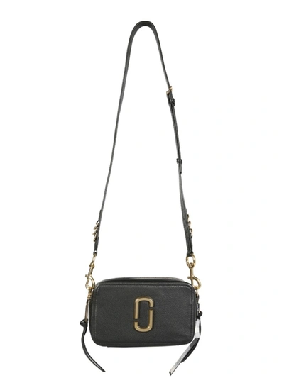Shop Marc Jacobs The Softshot 21 Black Leather Shoulder Bag