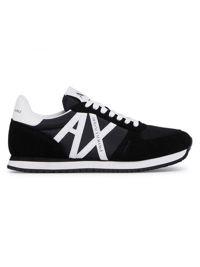 Shop Armani Exchange Black Fabric Sneakers