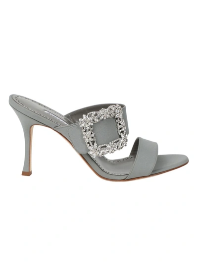 Shop Manolo Blahnik Gable Sandals In Grey