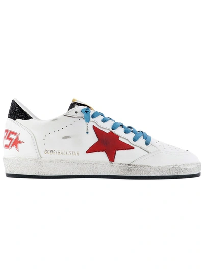 Shop Golden Goose Ball Star White Leather Sneakers