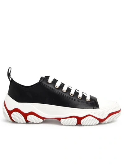 Shop Red Valentino Black Leather Sneakers