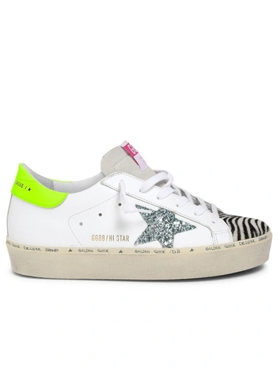 Shop Golden Goose Hi Star Multicolor Leather Sneakers In White