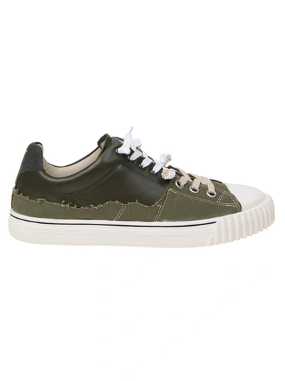 Shop Maison Margiela Green Leather Sneakers