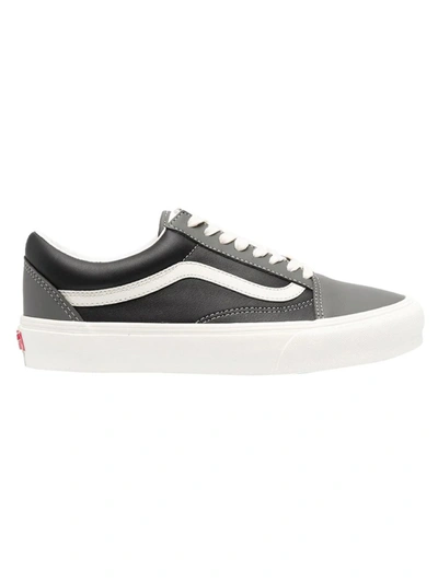 Shop Vans Vault Ua Old Skool Sneakers, Charcoal & Black Leather In Grey