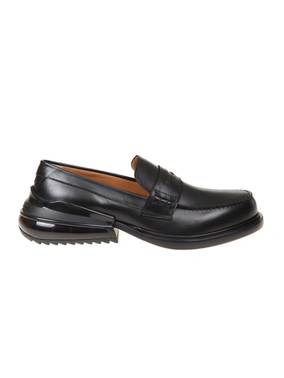 Shop Maison Margiela Black Leather Loafers