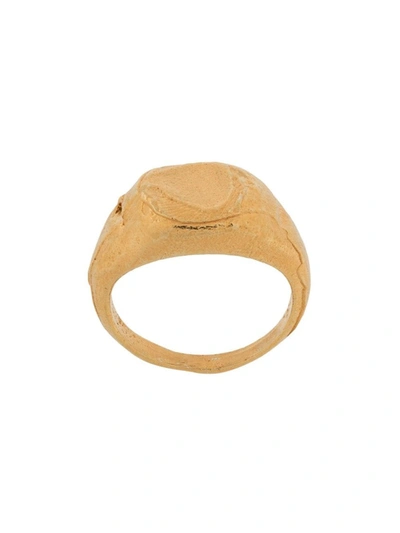 Shop Alighieri The False Promises Textured Effect Ring In Gold