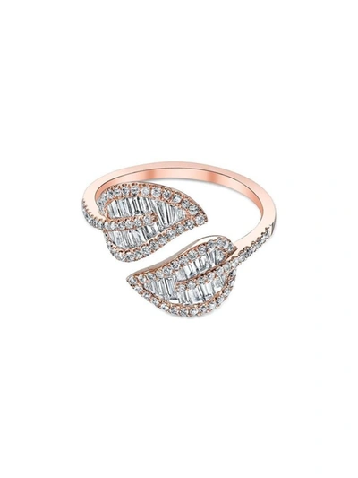 Shop Anita Ko 18k Rose Gold Small Leaf Ring In Not Applicable