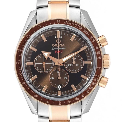 Shop Omega Speedmaster Broad Arrow 1957 Steel Rose Gold Watch 321.90.42.50.13.001 Box Card In Not Applicable