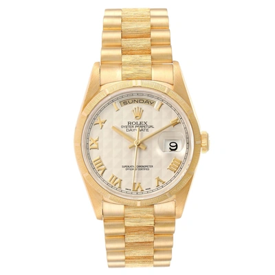 Shop Rolex Day-date President Yellow Gold Silver Pyramid Dial Mens Watch 18248 Box In Not Applicable