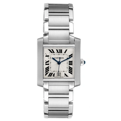 Pre-owned Cartier Tank Francaise Large Steel Automatic Mens Watch W51002q3 Box In Not Applicable
