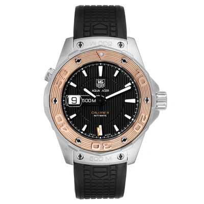 Shop Tag Heuer Aquaracer 43mm Steel Rose Gold Mens Watch Waj2150 Box Card In Not Applicable