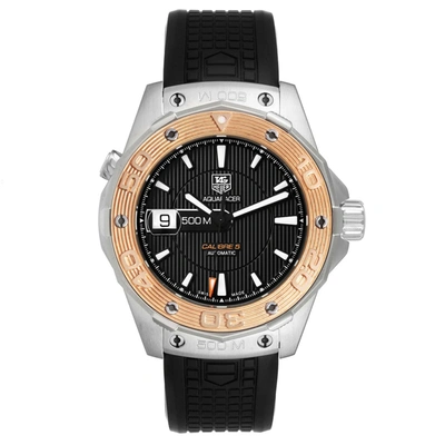 Shop Tag Heuer Aquaracer 43mm Steel Rose Gold Mens Watch Waj2150 Box Card In Not Applicable