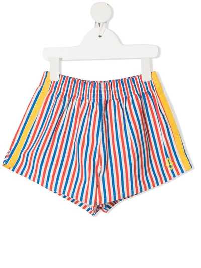 Shop The Animals Observatory Stripe Print Elasticated-waist Shorts In White