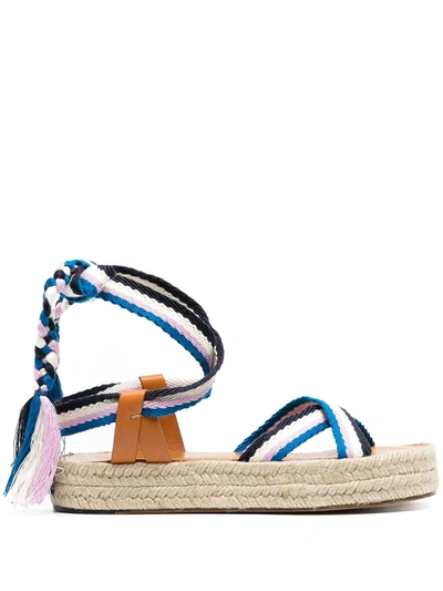 Shop Isabel Marant Woven-strap Espadrille Sandals In Blue
