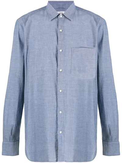 Shop Aspesi Chest Pocket Shirt In Blue