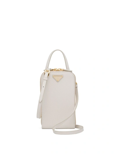 Shop Prada Logo-plaque Mini Bag In White