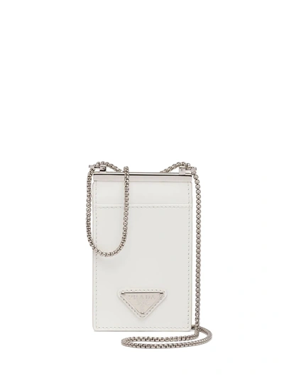 Shop Prada Logo-plaque Cardholder In White