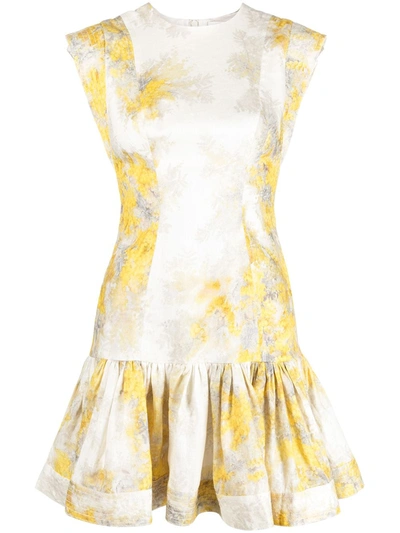 Shop Zimmermann Wattle Print Linen Dress In Yellow