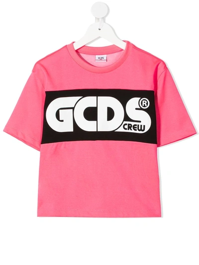 Shop Gcds Teen Logo-print T-shirt In Pink