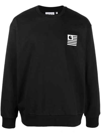 Shop Carhartt Wavy State Logo-print Sweatshirt In Black