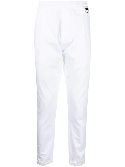 Shop Low Brand Elastic Waist Straight Trousers In White