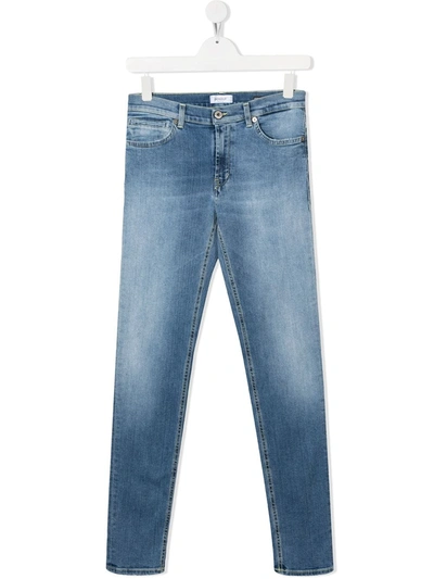 Shop Dondup Slim Faded Jeans In Blue