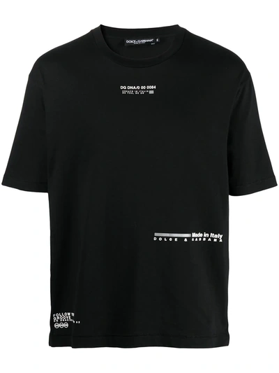 Shop Dolce & Gabbana Rubberized Logo T-shirt In Black