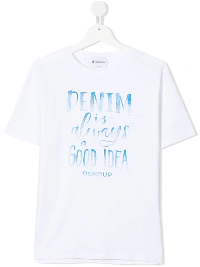 Shop Dondup Denim Is Always A Good Idea T-shirt In White