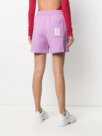 Shop Msgm Cotton Shorts In Pink
