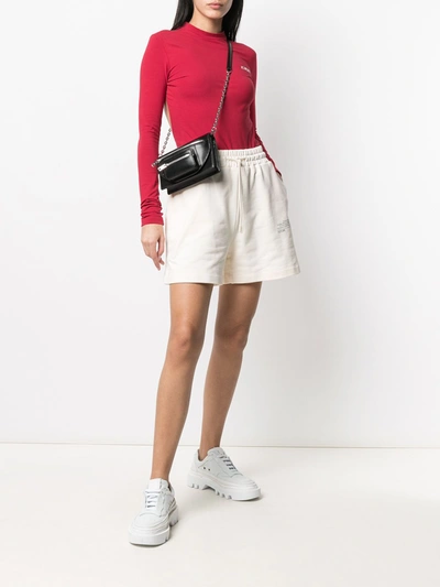 Shop Msgm Cotton Shorts In White