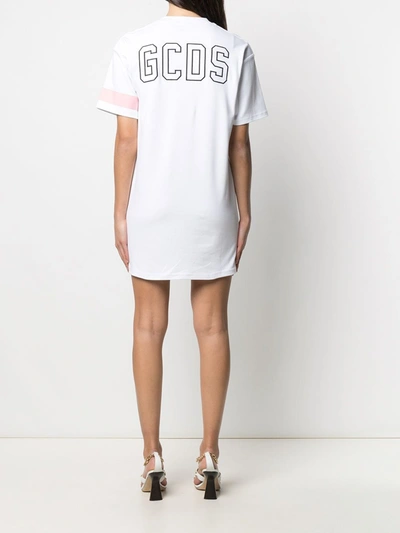 Shop Gcds Logo T-shirt Dress In White