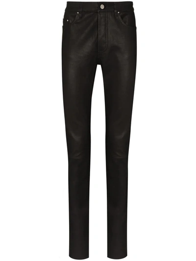 Shop Amiri Skinny-fit Leather Trousers In Black