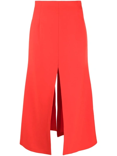 Shop A.w.a.k.e. Split-embellished Skirt In Red