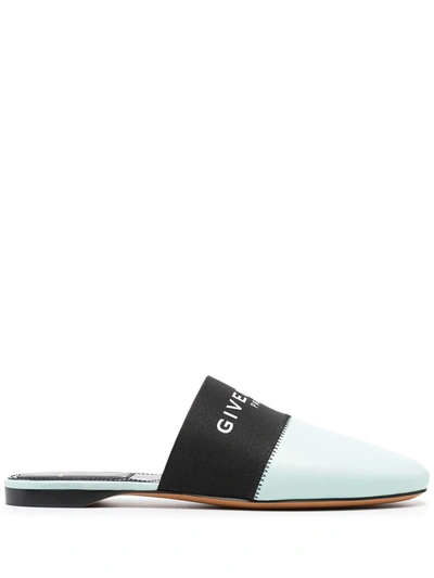Shop Givenchy Logo-print Mules In Blue