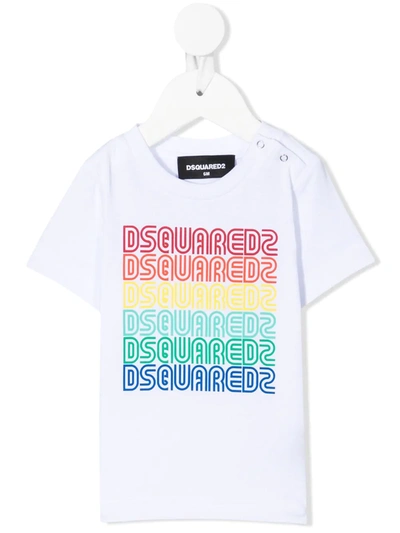 Shop Dsquared2 Multi Logo-print T-shirt In 白色