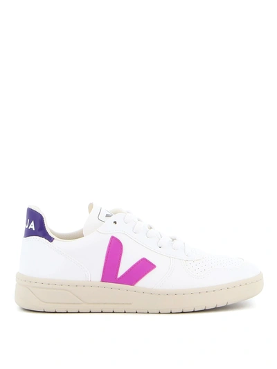 Shop Veja V-10 Cwl In White Ultraviolet Purple