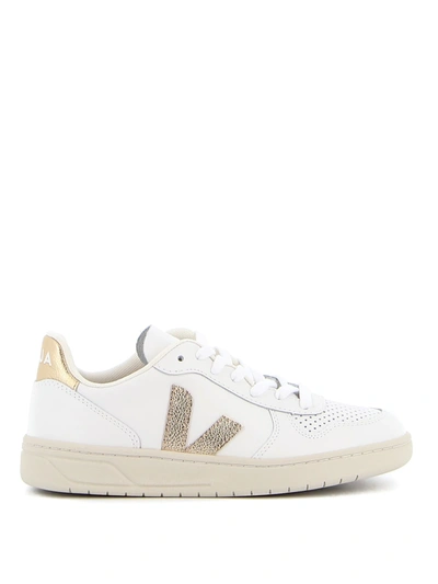 Shop Veja V-10 Leather In Extra White Platine