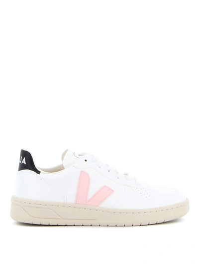 Shop Veja V-10 Cwl In White Petale Black